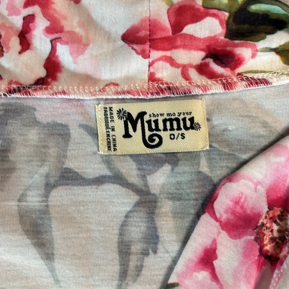 Show Me Your‎ Mumu Brie Robe White & Pink Garden of Blooms One Size EUC - Picture 4 of 5